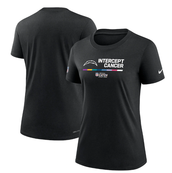 Women's Los Angeles Chargers 2022 Black Crucial Catch Performance T-Shirt(Run Small) Women's Los Angeles Chargers 2022 Black Crucial Catch Performance T-Shirt(Run Small)